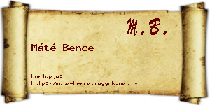 Máté Bence névjegykártya